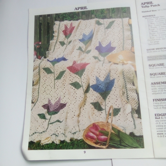 Afghans by the Dozen Patchwork Afghans Thru the Year Crochet Crocheting Vintage - Picture 6 of 6